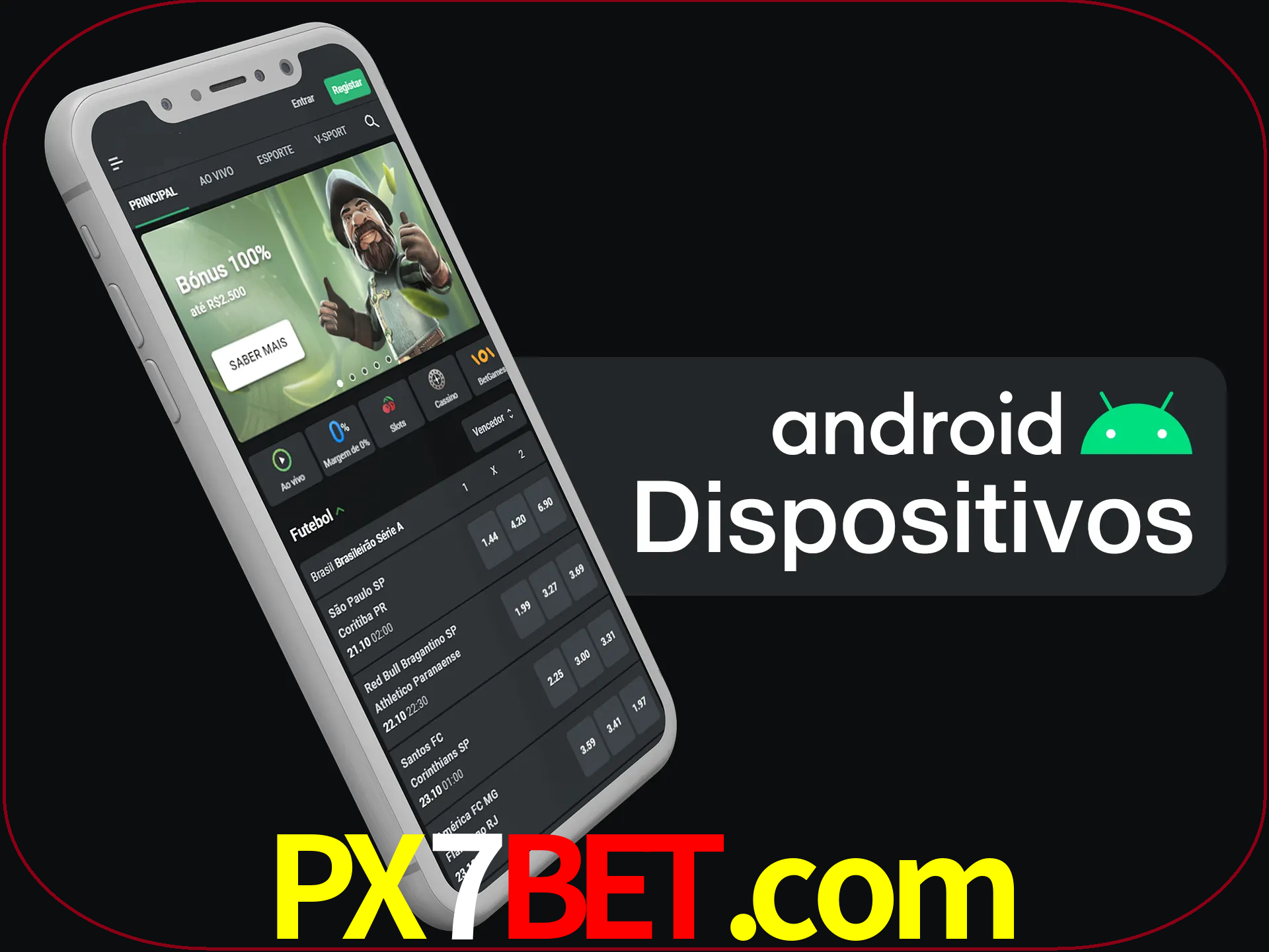 O aplicativo suporta a maioria de todos os dispositivos Android.